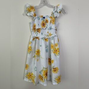 Old Navy Girls Elastic Smocked Floral Lined Skirt Summer Dress- Size 8